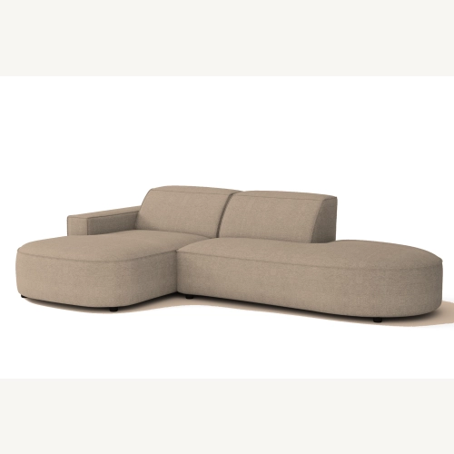 Olio Autentico Sofa narożna w kształcie litery L Tkanina Raven 30